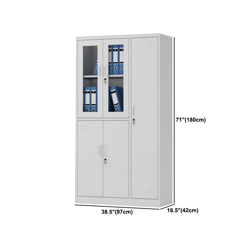 Contemporary Style Wardrobe Armoire Metal Wardrobe Closet with Locks Clearhalo 'Armoires & Wardrobes' 'armoires_wardrobes' 'Bedroom Furniture' 'furn' 'furn_armoires_wardrobes' 'Furniture' 1200x1200_9c047f9e-d907-4e1a-a130-58cbd3d95a34
