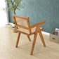 Nordic Style 15.7 " Wide Wood Fixed Back Fino Base Arm Chair