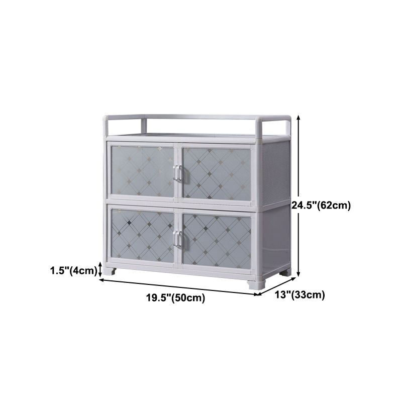 White Metal Contemporary Sideboard Cabinet Dining Room Sideboard Clearhalo 'buffet_sideboard' 'Buffets & Sideboards' 'furn' 'furn_buffet_sideboard' 'Furniture' 'furniture_buffet_sideboard' 'Kitchen & Dining Furniture' 1200x1200_9c057624-bd21-4ebf-812b-351cd2d3cee0