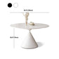 Round Stone Dining Table Modern White-black Furniture with Pedestal Base for Home