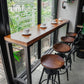 Iron and Wood Rectangular Table Modern Style Milk Tea Shop Cafe Bar Table Clearhalo 'Bar Furniture' 'Bar Tables' 'bar_tables' 'furn' 'furn_bar_tables' 'Furniture' 'Kitchen & Dining Furniture' 1200x1200_9c09b13c-7494-441b-8393-12bbc87c0142