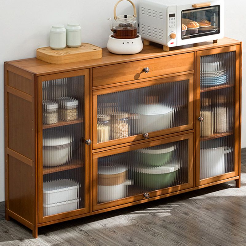 Sideboard di bambù moderno di vetro di vetro per uso della cucina