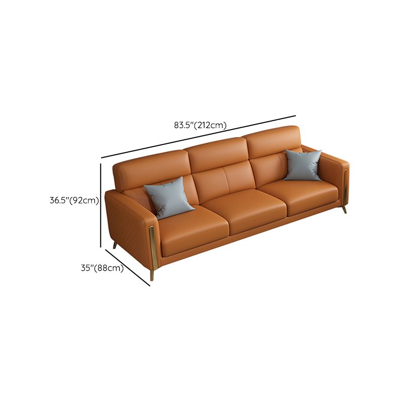 Glam Stationary Sectional Sofa Cushion Back Leather Living Room Set Clearhalo 'furn' 'furn_sectionals' 'Furniture' 'Living Room Furniture' 'Sectionals' 1200x1200_9c0bb6d2-ad82-4127-9c7c-12b36c3a882a