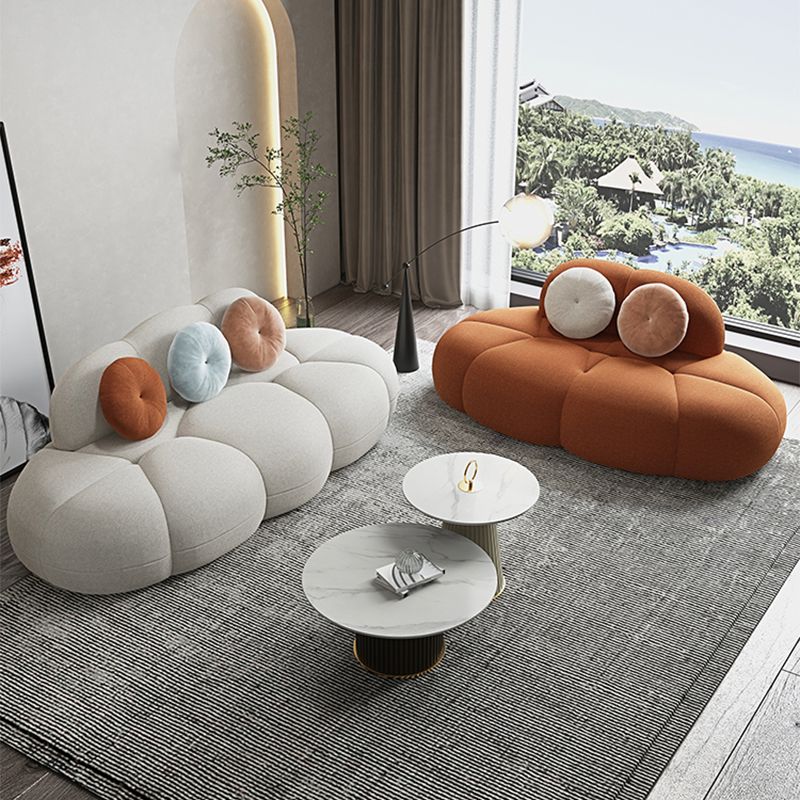 Eigentijdse stationaire woonkamer armloze standaard kussens sofa