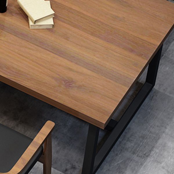 Metal Industrial Rectangle Table Pine Wood Top Indoor Table with Trestle Clearhalo 'Dining Tables & Seating' 'Dining Tables' 'dining_table' 'furn' 'furn_dining_table' 'Furniture' 'furniture_dining_table' 'Kitchen & Dining Furniture' 'kitchen' 'kitchen_dining_table' 1200x1200_9c0dc22d-ec5f-47d2-8ea6-12b255a64ffc