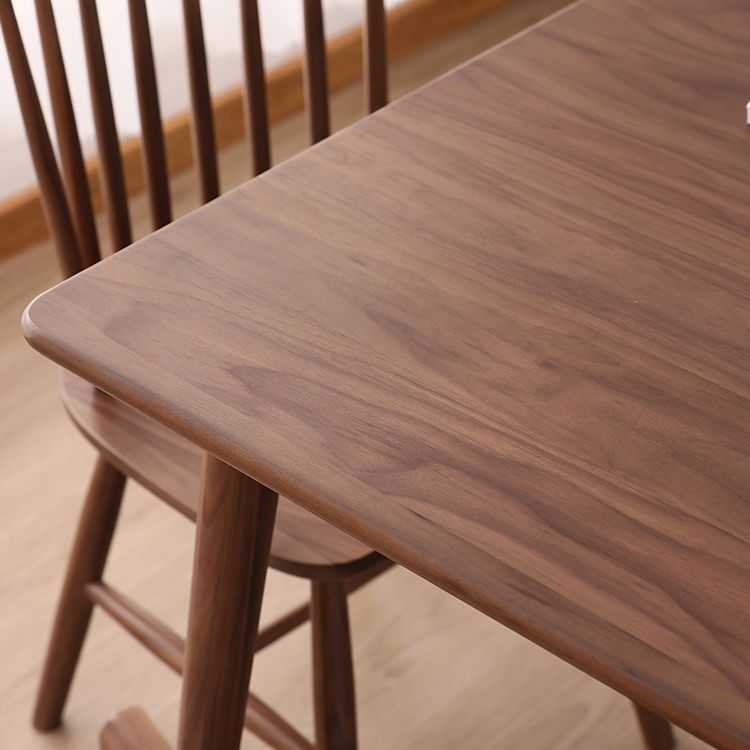 茶色のソリッドウッドダイニングセット1/4/5ピース木製の椅子付きモダンなディネットセット