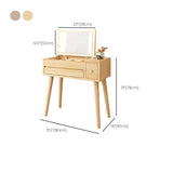 Scrivania in legno massello scrivania da remoto set di vanità per trucco specchio con cassetto