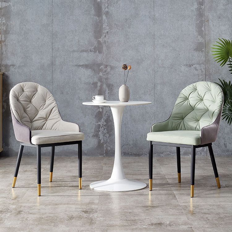 Nordic Style Metal Dining Chairs Parsons Arm Dining Side Chair for Kitchen Clearhalo ' kitchen&dining_furn' 'Dining Chairs' 'Dining Tables & Seating' 'dining_chair' 'furn' 'furn_dining_chair' 'Furniture' 'furniture_dining_chair' 'Kitchen & Dining Furniture' 'kitchen' 1200x1200_9c1012f1-3684-4bdf-9efd-df287de63b9c