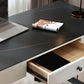 Bureau d'écriture en marbre contemporain 1 Drawer Bureau de bureau pour la maison
