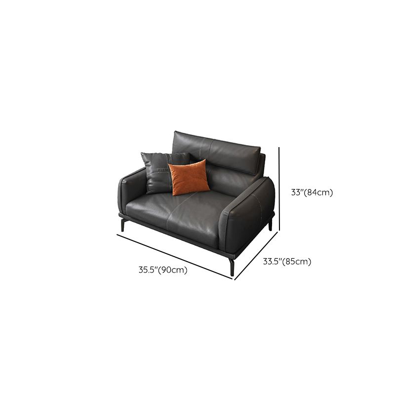 Upscale Grey Sofa with Four Legs Leather Sofa Living Room Seating Clearhalo 'furn' 'furn_sofas' 'Furniture' 'Living Room Furniture' 'Sofa' 'sofas' 1200x1200_9c138517-bd9f-4163-b2f3-654ec65209d8
