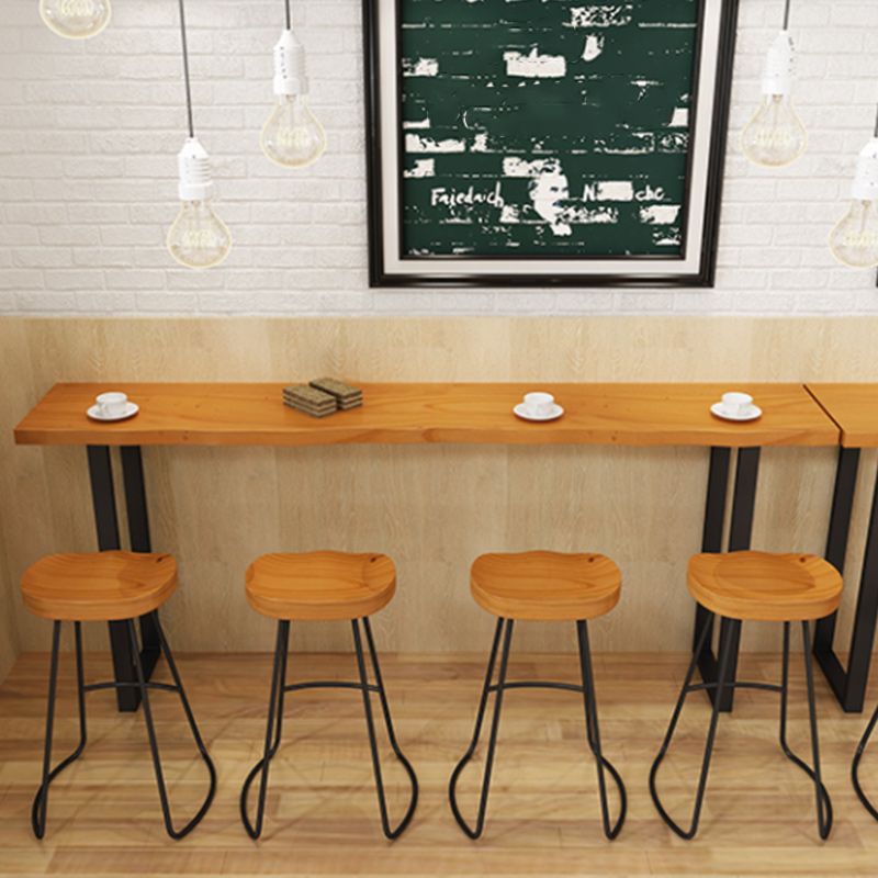 Juego de mesa de Pub rectangular Industrial de 1/5/7 piezas, mesa de mostrador de madera con taburetes sin respaldo