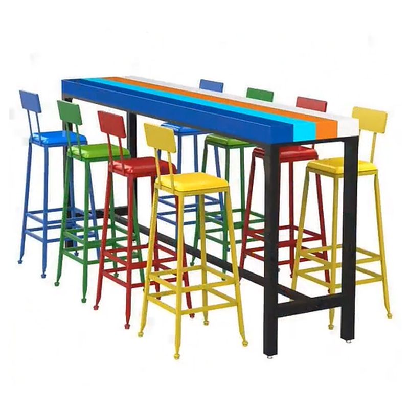 Modern 1/5 Pieces Bar Table Set Rectangle Wood Counter Table with High Stools for Cafe Clearhalo 'Bar Furniture' 'furn' 'furn_home_bar_bar_sets' 'Furniture' 'Home Bars & Bar Sets' 'home_bar_bar_sets' 'Kitchen & Dining Furniture' 1200x1200_9c15a40a-5a10-4a3d-966c-20af34aebeaa