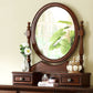 Table de bureau de vanité de maquillage traditionnelle avec tiroir en marron pour chambre à coucher