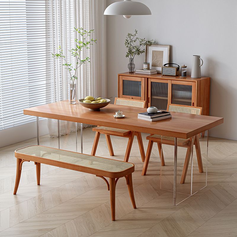 Table de bois massif moderne médiéval table rectangulaire avec double piédestal