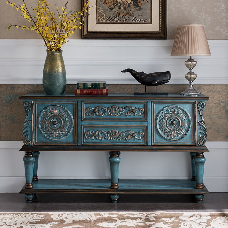 Mobile moderno di accento a 2 porte di metà secolo 33 "toracano in legno di altezza con cassetti