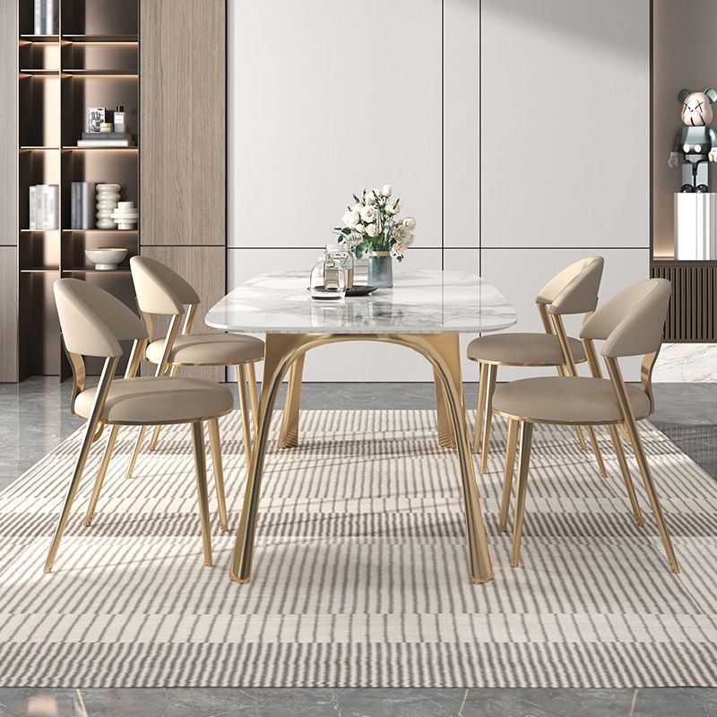 Luxury 1/2/5/7 Pieces Dining Set Sintered Stone Top Dining Table with Leather Chairs Clearhalo 'Dining Room Sets' 'Dining Tables & Seating' 'dining_room_set' 'furn' 'furn_dining_room_set' 'Furniture' 'furniture_dining_room_set' 'Kitchen & Dining Furniture' 1200x1200_9c184ba0-5a9e-4ec7-b464-04eb86f7cd23