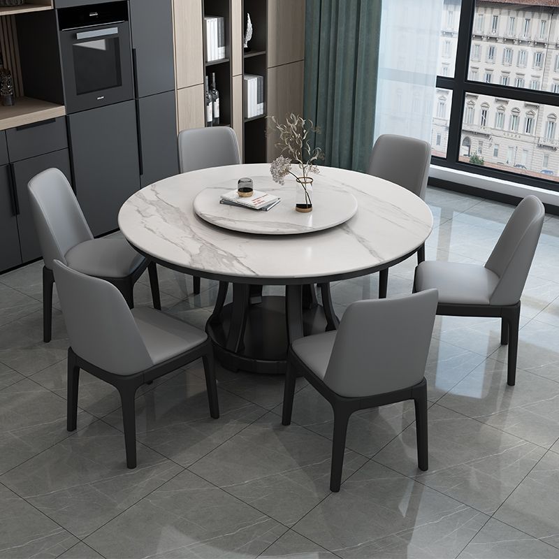 Contemporary Sintered Stone Round Dining Table Standard Kitchen Dining Table with Pedestal Base Clearhalo ' dining_table' 'Dining Tables & Seating' 'Dining Tables' 'furn' 'furn_dining_table' 'Furniture' 'furniture_dining_table' 'Kitchen & Dining Furniture' 'kitchen&dining_furn' 'kitchen' 'kitchen_dining_table' 1200x1200_9c18abba-c192-4a4b-873d-9f2cca7d5b5e