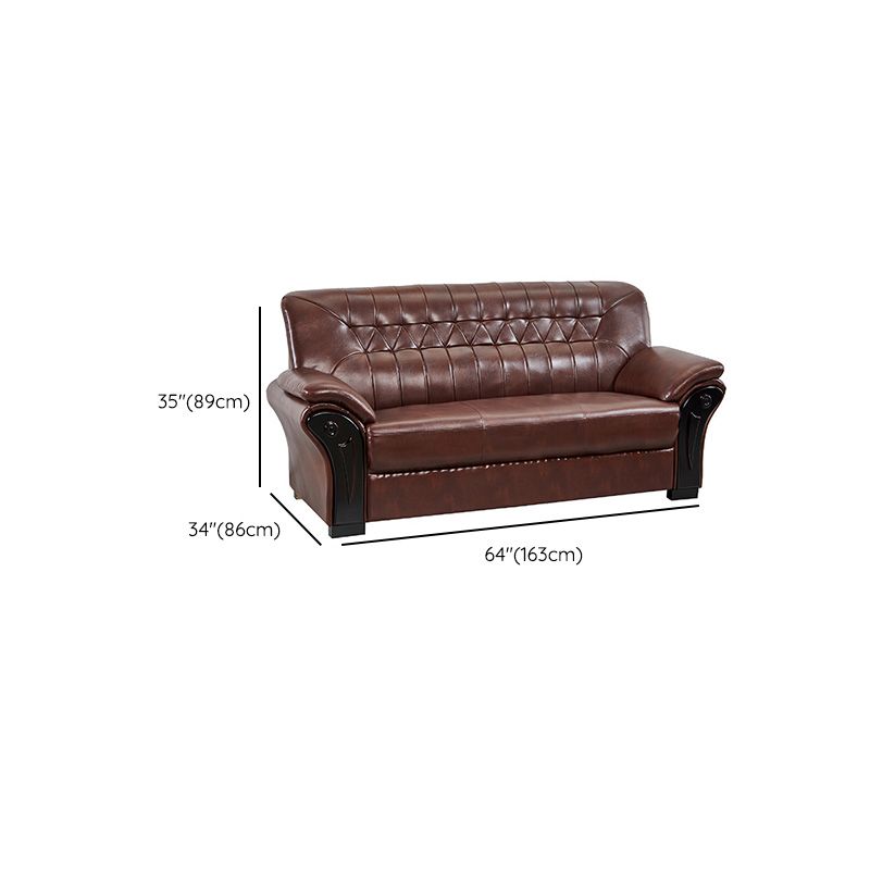 Industrial Biscuit Back Seating Flared Arm Sofa in Dark Brown Clearhalo 'furn' 'furn_sofas' 'Furniture' 'Living Room Furniture' 'Sofa' 'sofas' 1200x1200_9c18c97a-090a-4586-8de7-d4b7810be4cc