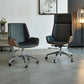 Chaise pivotante en cuir moderne chaise de bureau de hauteur de siège réglable sans bras avec roues