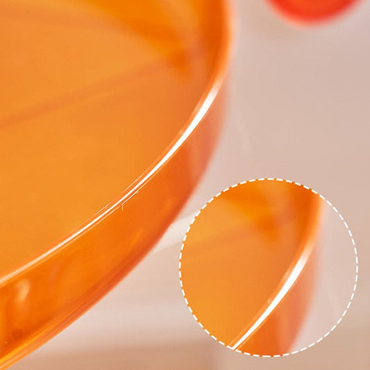 Tavolino rotondo acrilico moderno con roters vassoio superiore 2 - set di tavoli di estremità di livello