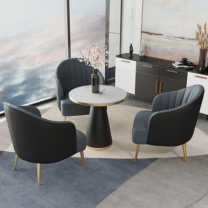 Tavolo da pranzo in stile moderno tavolo in pietra sinterizzata con base di piedistallo