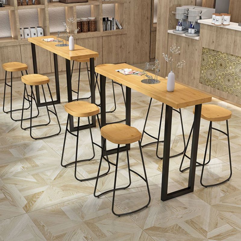 Modern 1/2/4/7 Pcs Bar Table Set Wood Rectangular Bar Set in Natural Clearhalo 'Bar Furniture' 'furn' 'furn_home_bar_bar_sets' 'Furniture' 'Home Bars & Bar Sets' 'home_bar_bar_sets' 'Kitchen & Dining Furniture' 1200x1200_9c1f4daf-1090-4952-95a5-250dab588b69