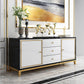 Glam Sideboard Buffet 3 cassetti e 2 mobili porte Sideboard specchio