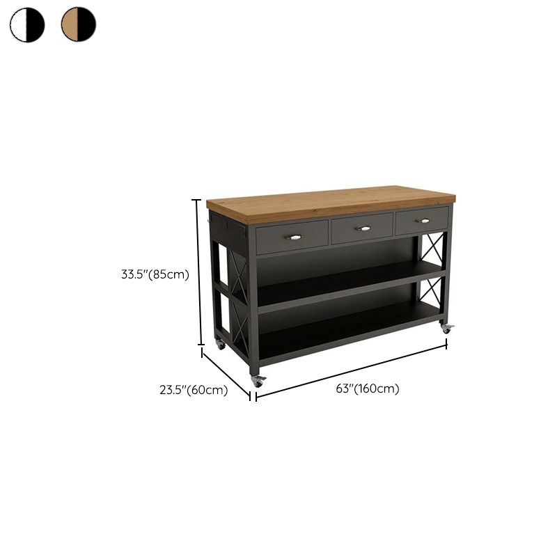 Modern Dining Room Kitchen Island Table Rectangle Prep Table with Drawer Clearhalo 'furn' 'furn_kitchen_islands_carts' 'Furniture' 'Kitchen & Dining Furniture' 'Kitchen Islands & Carts' 'kitchen_islands_carts' 1200x1200_9c226821-4106-4469-8b44-2d7e90b7ed5d