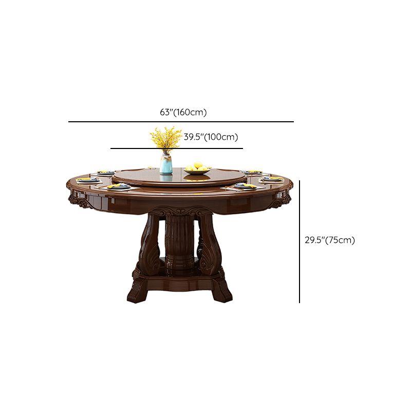 Traditional Dining Table Round Rubberwood Dinner Table for Dining Room Clearhalo 'Dining Tables & Seating' 'Dining Tables' 'dining_table' 'furn' 'furn_dining_table' 'Furniture' 'Kitchen & Dining Furniture' 1200x1200_9c245a6e-e678-41e8-94dd-13d81fd4663e