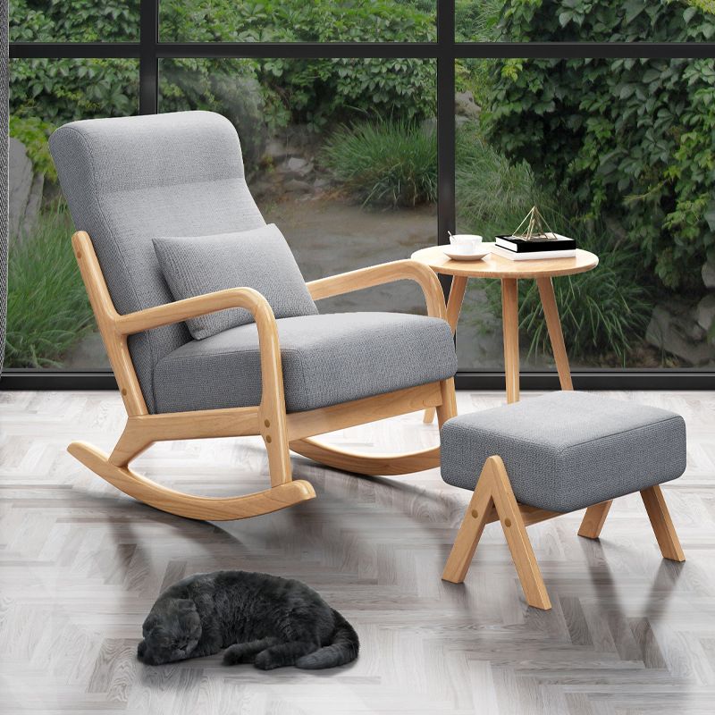 Modern Style Leisure Lounge Rocking Chair in Wooden Lazy Chair Clearhalo 'Chairs & Seating' 'furn' 'furn_rocking_chairs' 'Furniture' 'Living Room Furniture' 'Rocking Chairs' 'rocking_chairs' 1200x1200_9c248ae4-29cb-4ac2-a7e8-3898634ae2b4