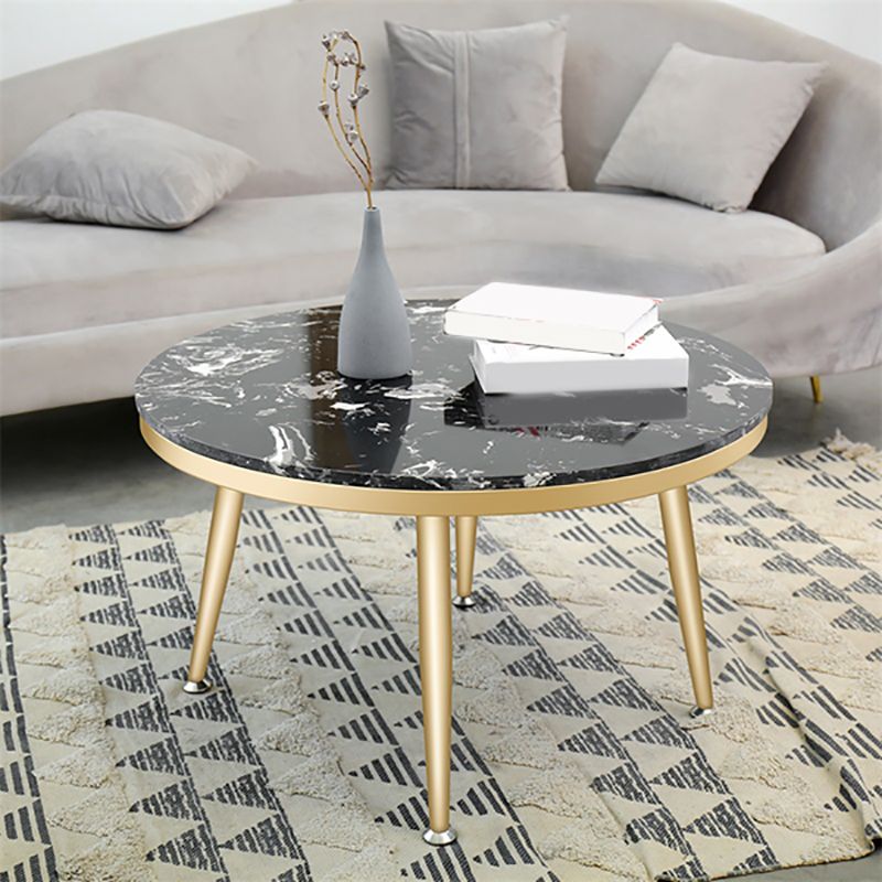 グラムラウンドフェイクマーブルコーヒーテーブル4脚1リビングルーム用のコーヒーテーブル