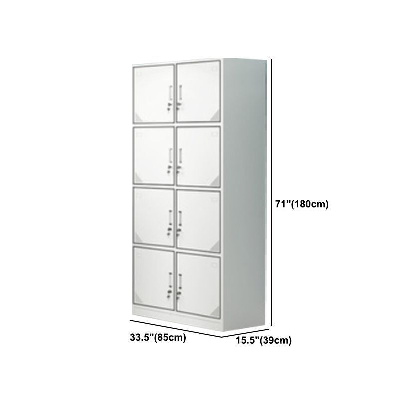 Contemporary Style Wardrobe Armoire White Color Steel Wardrobe Closet with Locks Clearhalo 'Armoires & Wardrobes' 'armoires_wardrobes' 'Bedroom Furniture' 'furn' 'furn_armoires_wardrobes' 'Furniture' 1200x1200_9c25c26f-c3d7-4ae6-a1c8-d743a568f37d