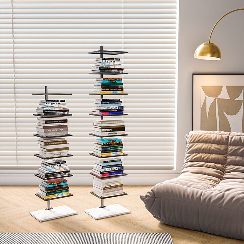Etagere Metal Bookshelf Contemporary Open Back Bookcase with Shelves