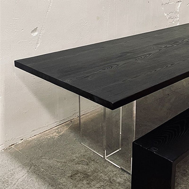 Pine Wood Top Dining Table Contemporary Rectangle Dining Table with Double Pedestal Base Clearhalo ' dining_table' 'Dining Tables & Seating' 'Dining Tables' 'furn' 'furn_dining_table' 'Furniture' 'furniture_dining_table' 'Kitchen & Dining Furniture' 'kitchen&dining_furn' 'kitchen' 'kitchen_dining_table' 1200x1200_9c261bfc-7a50-4bc1-86a3-771383330ef5