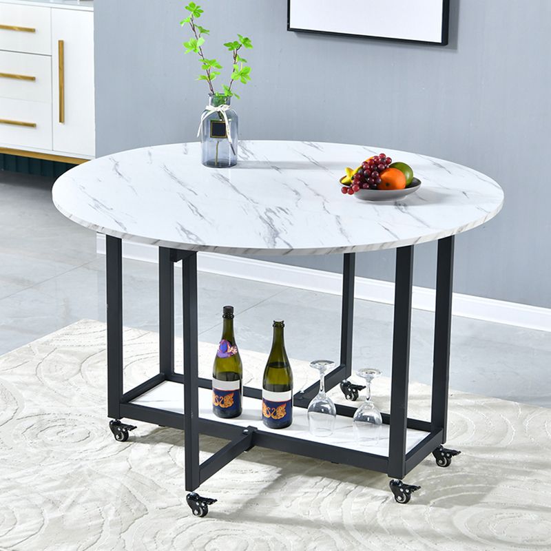 Extendable Dining Table Round Dining Table for Kitchen Dining Room Clearhalo 'Dining Tables & Seating' 'Dining Tables' 'dining_table' 'furn' 'furn_dining_table' 'Furniture' 'Kitchen & Dining Furniture' 1200x1200_9c285695-a198-4d0e-b6bc-3ef4f6de2492