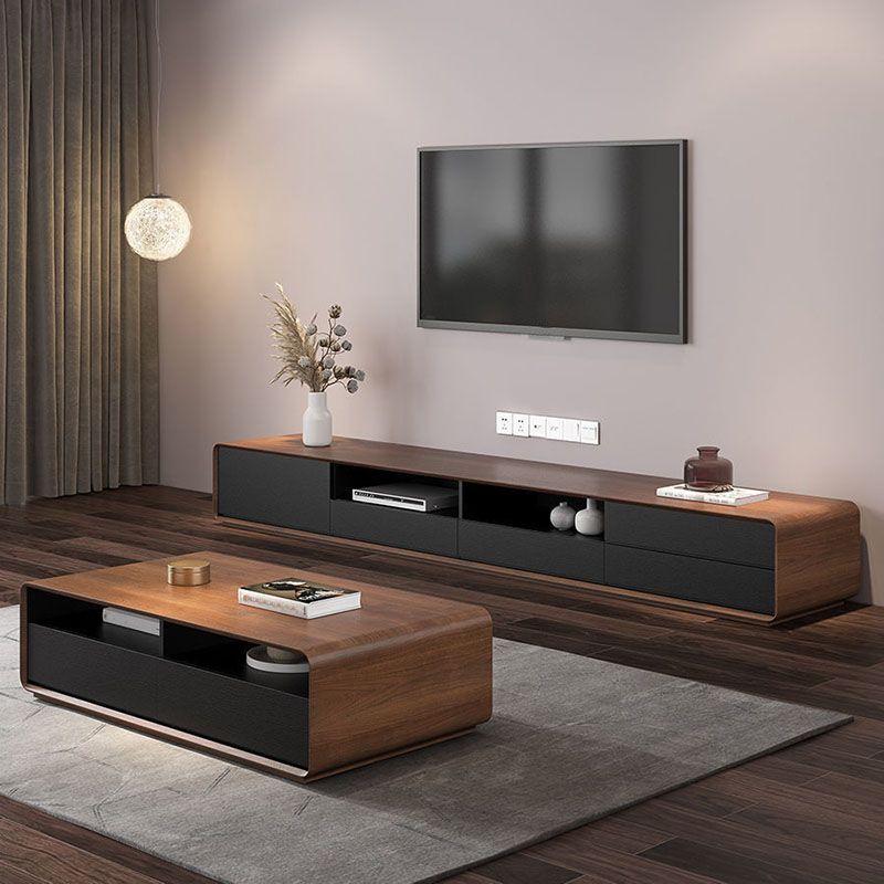Console TV scandinava Console multimediale TV in legno con cassetti