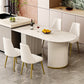 Sintered Stone Top Kitchen Table for Restaurant Luxury White Table with Double Pedestal Clearhalo 'Dining Tables & Seating' 'Dining Tables' 'dining_table' 'furn' 'furn_dining_table' 'Furniture' 'furniture_dining_table' 'Kitchen & Dining Furniture' 'kitchen' 'kitchen_dining_table' 1200x1200_9c28cc24-7a54-4fa1-af43-fe2ff1c85891
