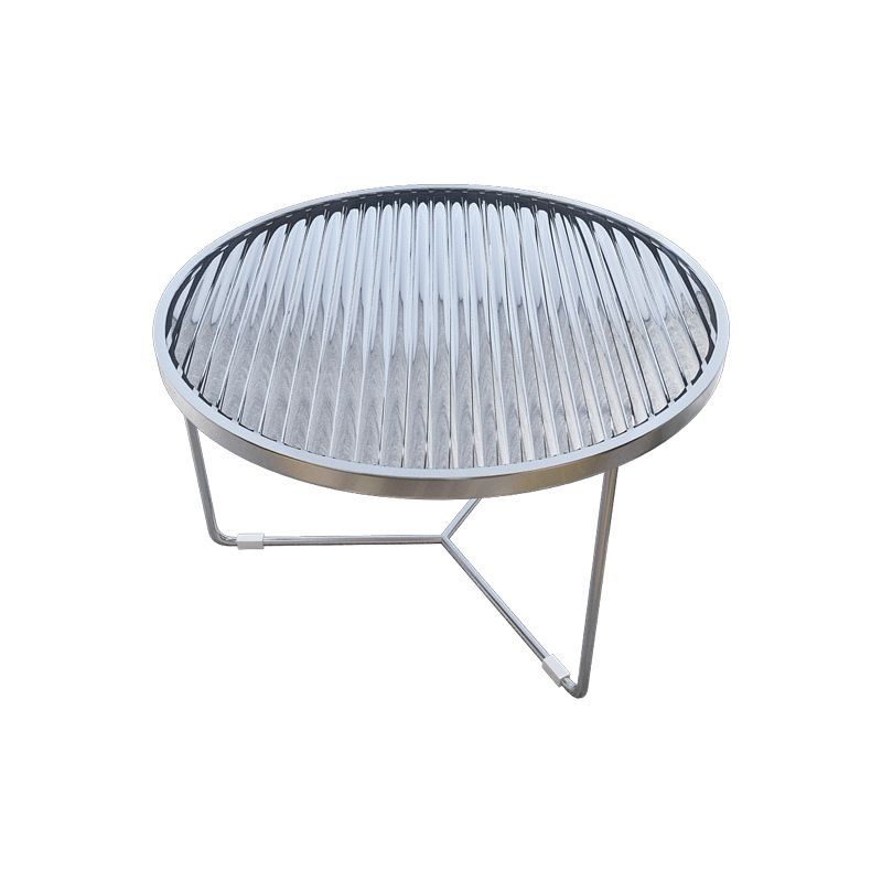 11.8" H Cross Legs Coffee Table Round Clear Glass Cocktail Table Clearhalo 'Coffee & Accent Tables' 'Coffee Tables' 'coffee_tables' 'furn' 'furn_coffee_tables' 'Furniture' 'Living Room Furniture' 1200x1200_9c297efc-b335-4cfc-93d4-276a105d9461
