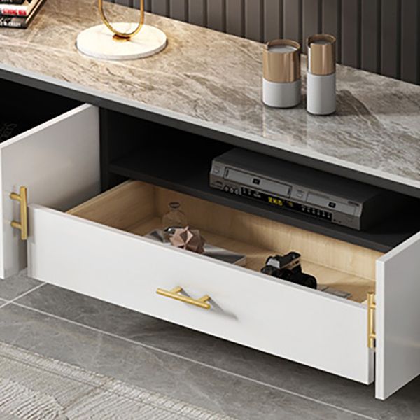 Stone Media Console TV Stand Open Storage TV Stand with Drawer Clearhalo 'furn' 'furn_tv_stands_entertainment_centers' 'Furniture' 'Living Room Furniture' 'TV Stands & Entertainment Centers' 'TV Stands & Media Storage Furniture' 'tv_stands_entertainment_centers' 1200x1200_9c2a6c9e-edc7-45f5-b24a-532d7e670fd9