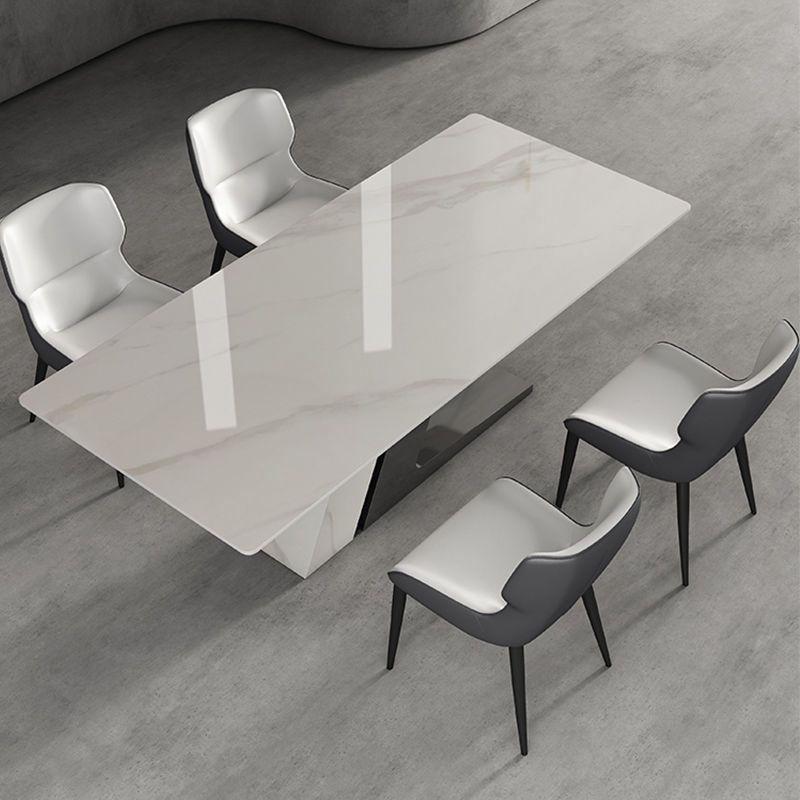 Set da tavolo da cima top a pietra bianca moderna 1/4/5/7 pezzi set da pranzo con sedie imbottite