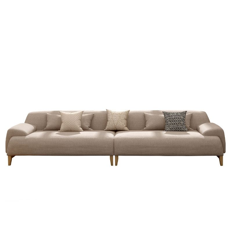 with Storage Linen Living Room Recessed Arm Beige Contemporary Settee Clearhalo 'furn' 'furn_sofas' 'Furniture' 'furniture_sofas' 'kitchen' 'kitchen_sofas' 'Living Room Furniture' 'Sofa' 'sofas' 1200x1200_9c2dfb2a-b8c6-4809-b756-161fa749ab9f