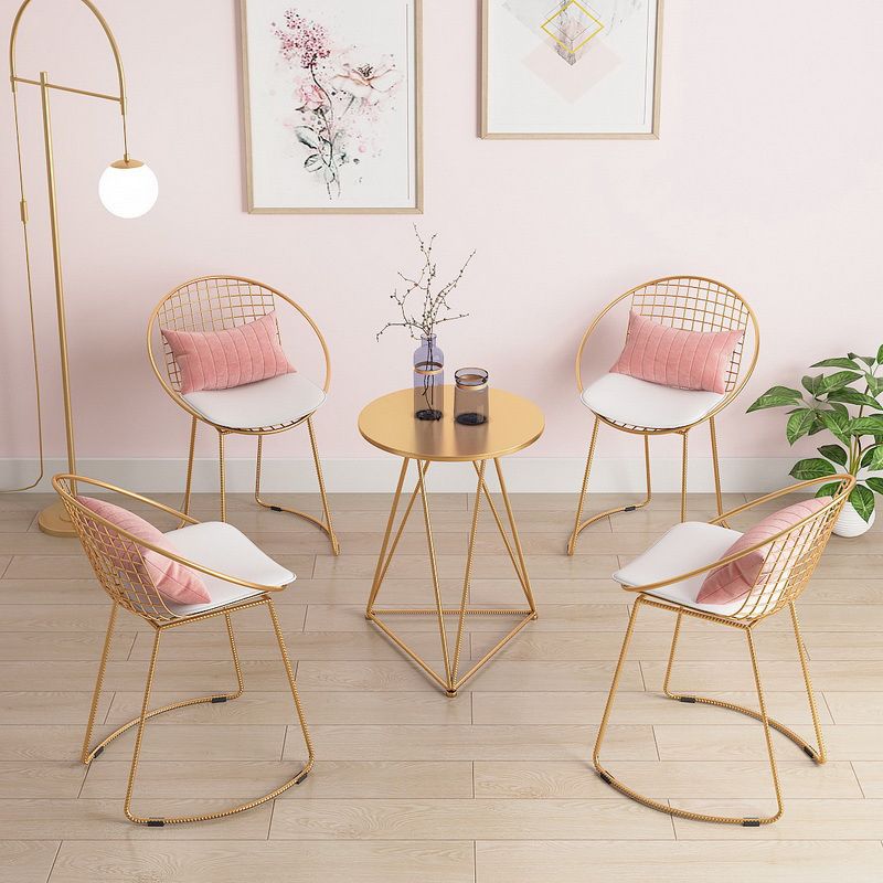 Sillas de comedor de comedor de cocina de metal sillas de comedor tapizadas contemporáneas