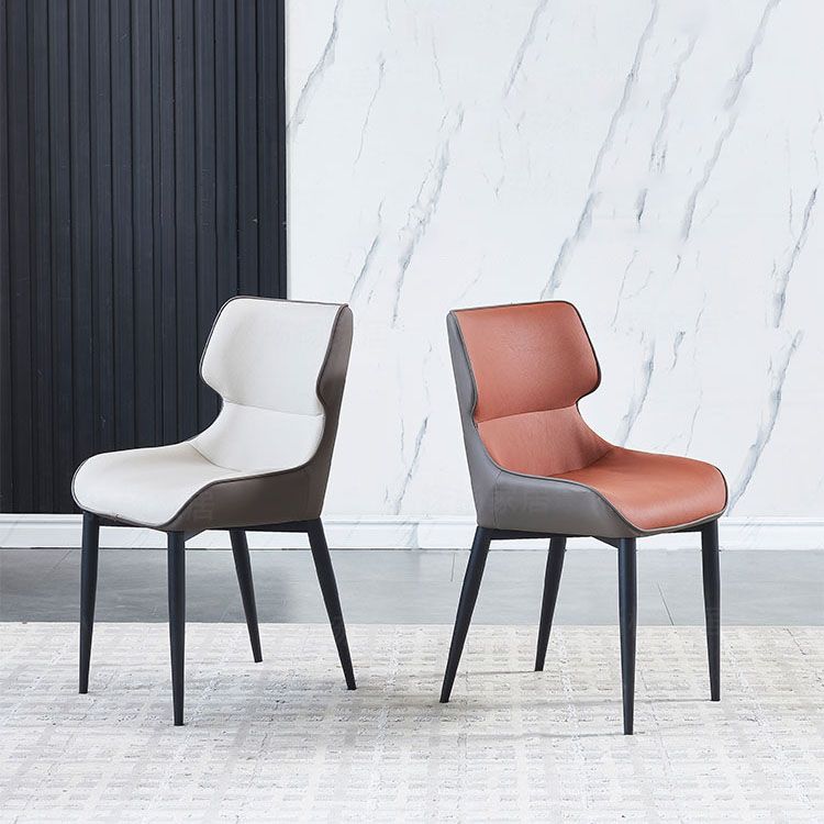 Contemporary Dining Wingback Side Chair Arm Chair with Metal Legs for Kitchen Clearhalo 'Dining Chairs' 'Dining Tables & Seating' 'dining_chair' 'Furniture' 'furniture_dining_chair' 'Kitchen & Dining Furniture' 1200x1200_9c2f3f7b-56be-43fb-b123-33731eae9620