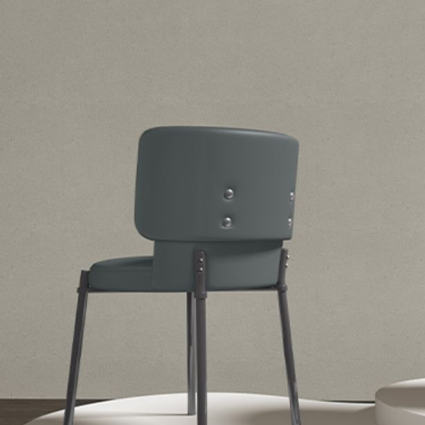 Sedia da pranzo con finta pelle e metallo contemporanea per sala da pranzo