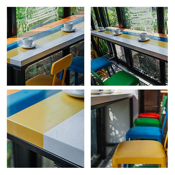 Sgabelli da pranzo industriali sgabelli da barre quadrate senza piede con poggiapiedi