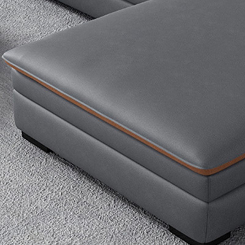 Faux Leather Pillow Top Arm Sectional with Adjustable Pillowed Back Cushions Clearhalo 'furn' 'furn_sectionals' 'Furniture' 'furniture_sectionals' 'kitchen' 'kitchen_sectionals' 'Living Room Furniture' 'Sectionals' 1200x1200_9c30c7da-2aa2-4fee-81f0-66f6b40ba208