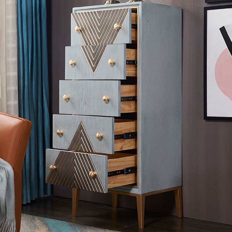 Coffre de rangement vertical en bois pour lingerie Glam classique pour chambre à coucher