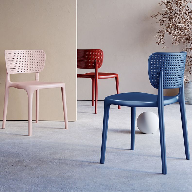 Modern Indoor-Outdoor Plastic Side Chair Armless Open Back Dining Chair Clearhalo ' kitchen&dining_furn' 'Dining Chairs' 'Dining Tables & Seating' 'dining_chair' 'furn' 'furn_dining_chair' 'Furniture' 'furniture_dining_chair' 'Kitchen & Dining Furniture' 'kitchen' 1200x1200_9c333256-387b-4e86-b89b-646449d0e6d9
