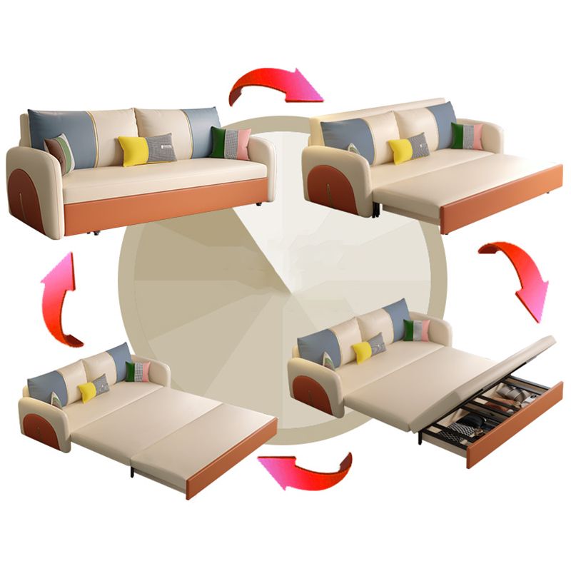 Divano convertibile contemporaneo di divano convertibile contemporaneo a braccio quadrato in finta pelle