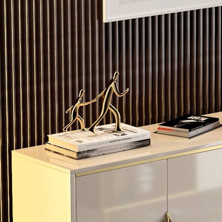 Sideboard Sideboard in stile glam beige con porte per soggiorno